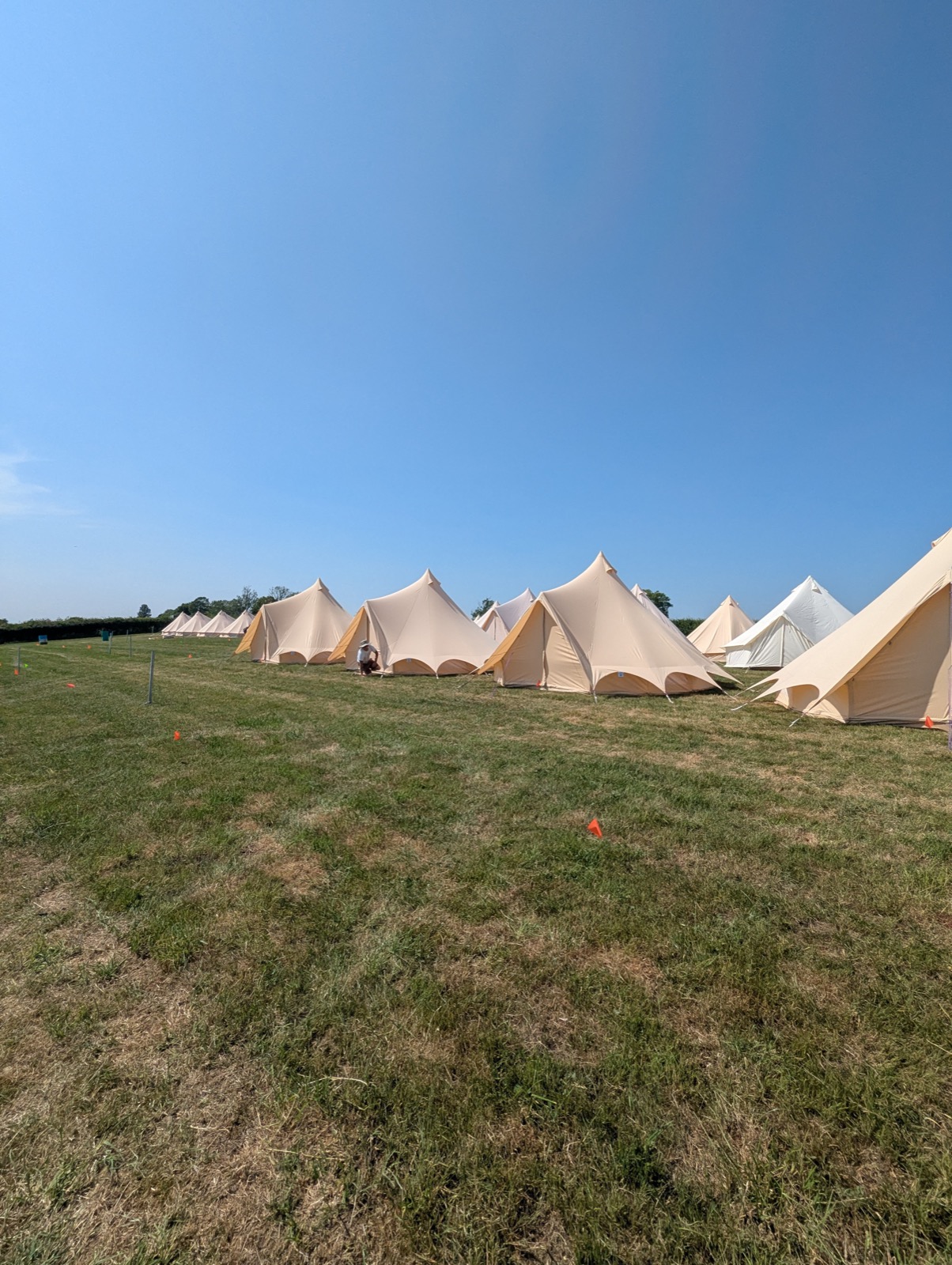 Bell tent village near Glastonbury Festival