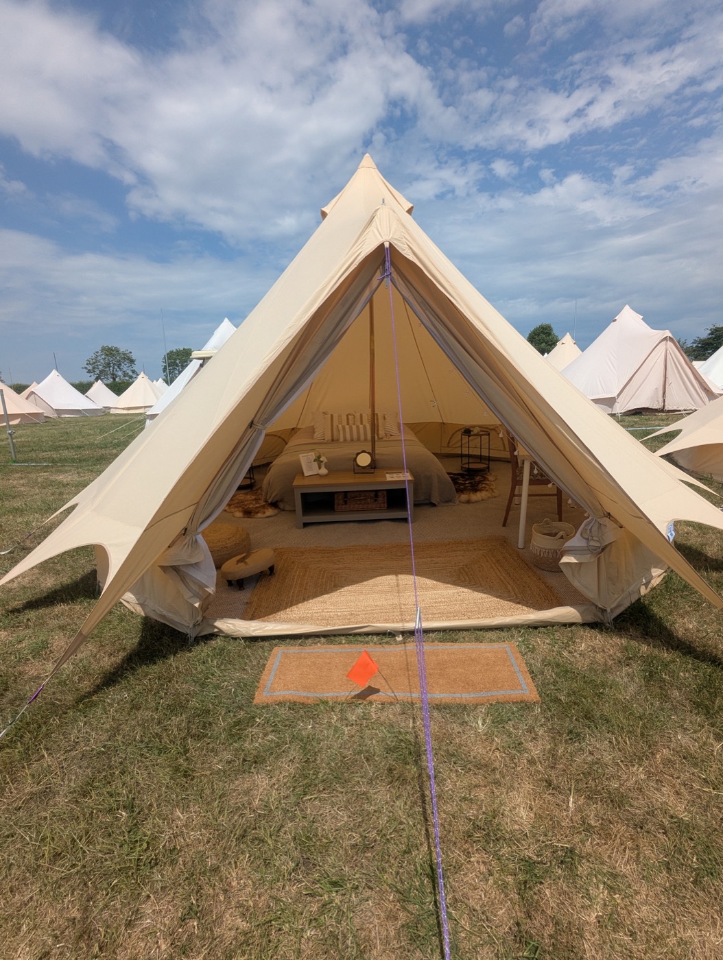Camp Chic bell tent with Truly Chic interior at Glastonbury Festival 2025
