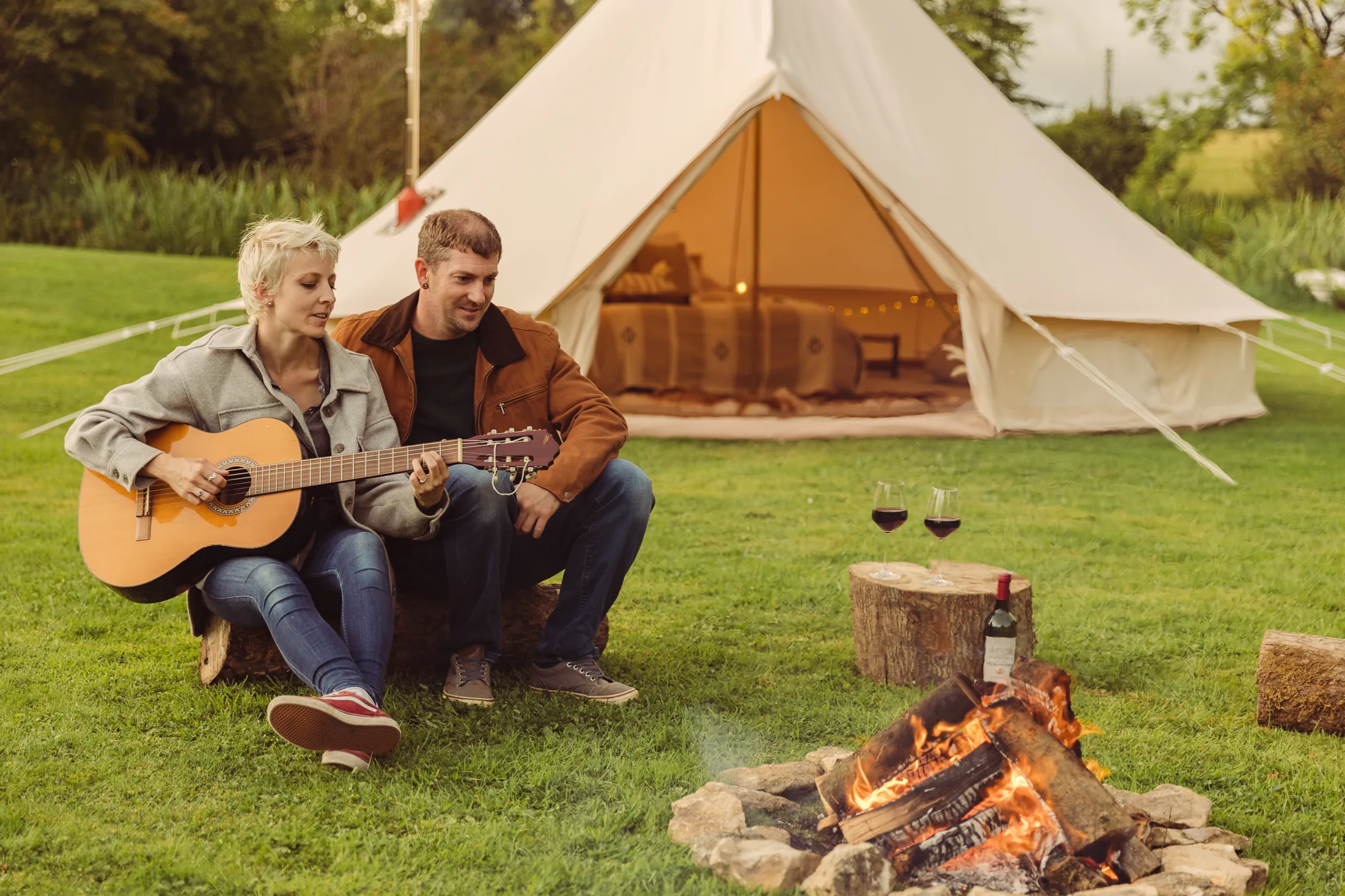 Evening bell tent atmosphere
