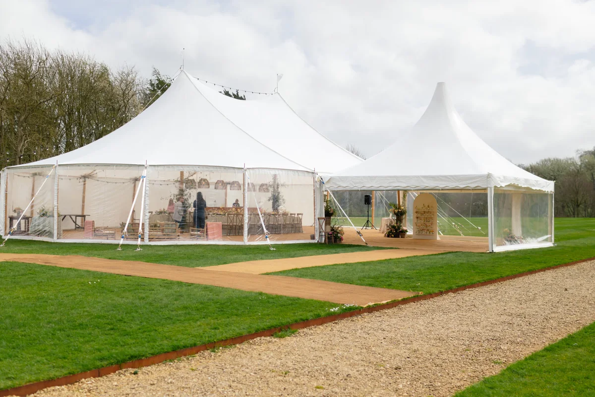 Sailcloth marquee with pagoda entrance