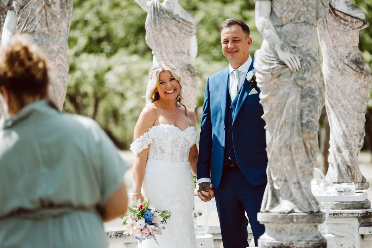 Couple during an outdoor ceremony