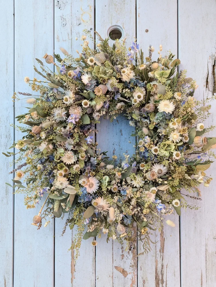 Dried flower wreath