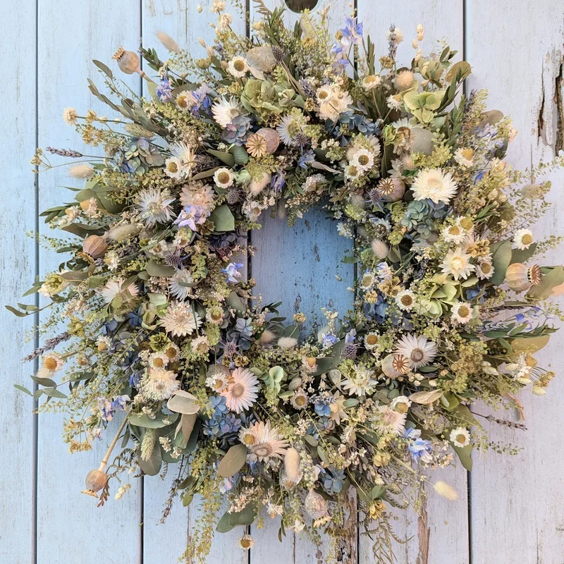 Dried flower wreath by Wild at Dawn Flowers
